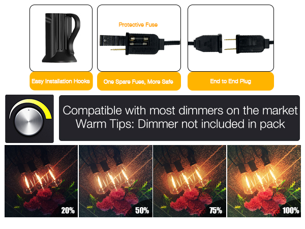 outdoor string lights dimmable