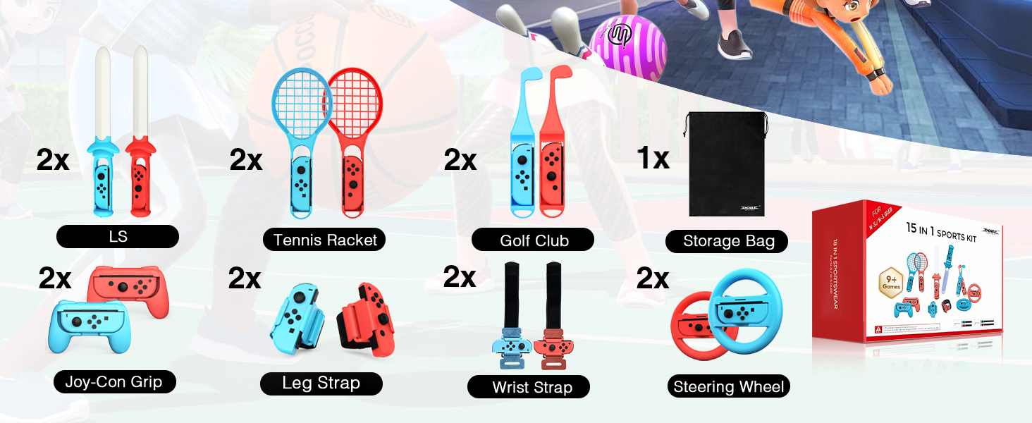 Switch Sports Accessories Bundle with Storage Bag