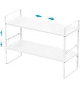 iPEGTOP Expandable Cabinet Storage Shelf Organizer Rack, Heavy Duty Steel Metal Spice Rack Adjust...