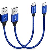 [2-Pack, 1ft] USB Type C Cable 4.2A Fast Charging, etguuds Nylon Braided USB A to USB C Charger C...