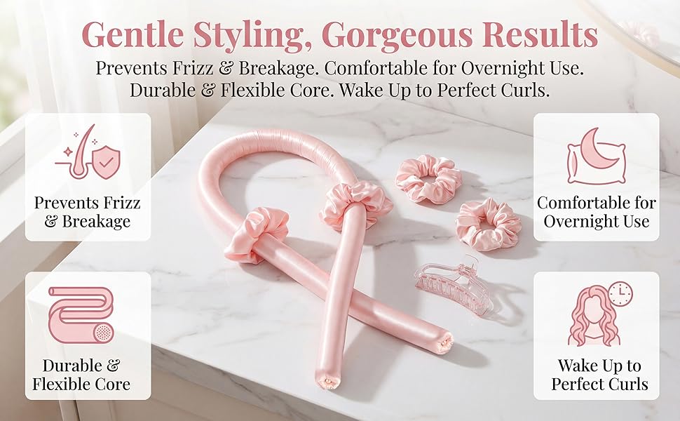 Heatless curling rod headband