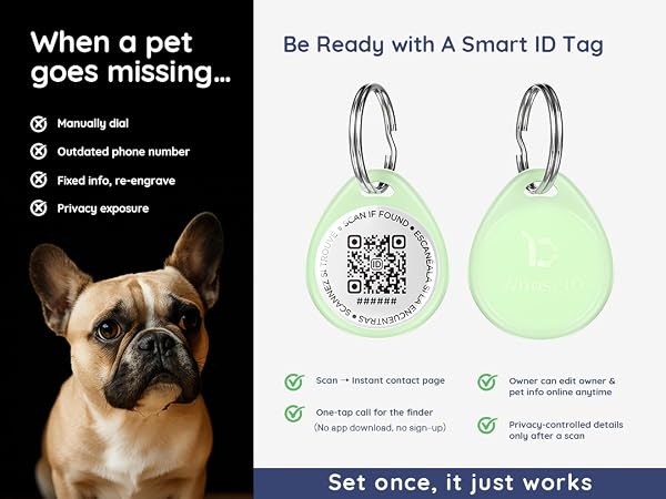 Smart ID dog tag and cat tag