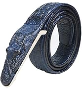 LX-SUNCX Men's Belt,Alligator Belt Cowhide Crocodile Print Belt Buckle - with Gift Box