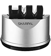 SHARPAL 191H Pocket Knife &amp; Scissors Sharpener, Kitchen Chef Sharpening Tool for Straight and Ser...