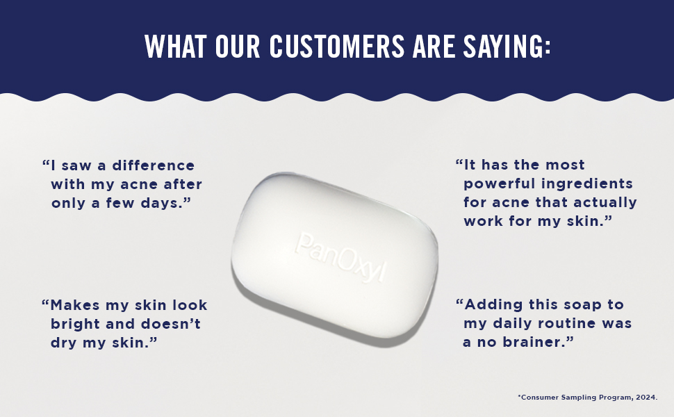 panoxyl, acne treatment bar, what our customers are saying