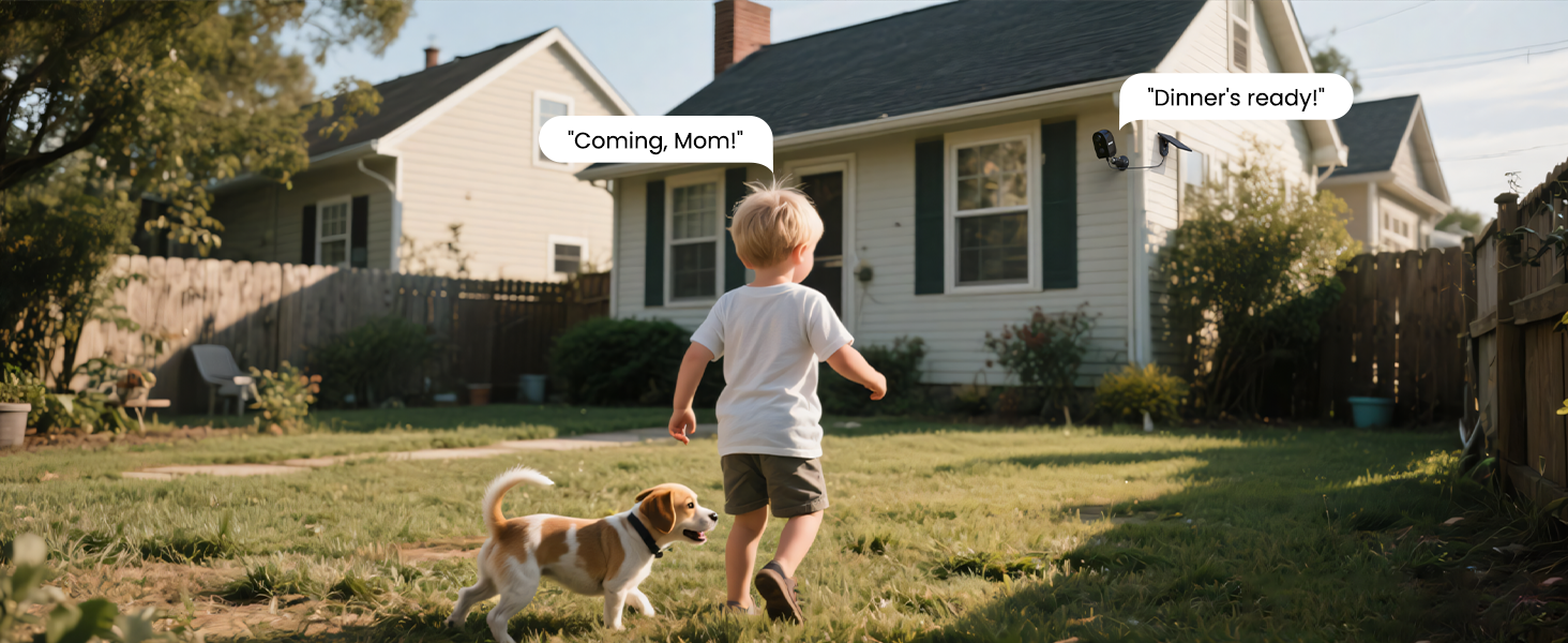 AOQEE Y8 camera features a built-in speaker and microphone, enabling two-way audio communication