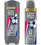 DOVE MEN + CARE Limited Edition FIFA Body Wash &amp; Deodorant Regimen Pack 2 Count Striker Swag for ...