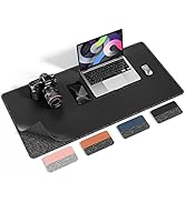 FutureCharger Leather Desk Pad, Large Double Felt Desk Mat for Protect Your Privacy,Gaming Mouse ...