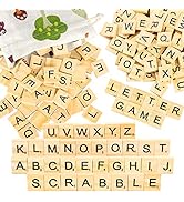 200pcs Wooden Letter Tiles for Scrabble Crossword Game - Pinowu Wood Scrabble Letters Replacement...