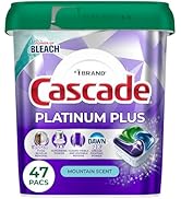 Cascade Platinum Plus Dishwasher Pods, Dishwasher Detergent, Dish Detergent Soap, Mountain, 47 Count