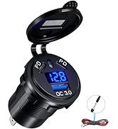 Kewig 12V USB Outlet Car Charge, 108W 3-Port Marine Fast Charger Waterproof Cigarette Outlet USB ...