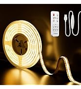 5V USB COB LED Strip Light 6.56ft/2m 1200lm,PAUTIX Dimmable 640LEDs 2700K Warm White CRI85+ with ...
