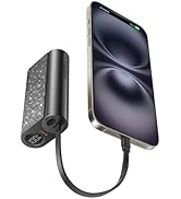 VEGER Compact Portable Charger with Built in Cable(Removable), 10000mAh Cute Power Bank 20W Fast ...