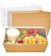 Ocmoiy Large Charcuterie Boxes with Clear Lids 8x6 inches, 20 Pack To Go Food Containers Take Out...