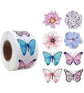 500 Pcs Animal Reward Stickers for Kids, Round Cute Butterfly Stickers Bulk for Classroom, Teache...