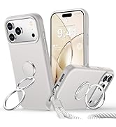 Rockaway for iPhone 17 Pro Case [Double Ring Stand &amp; Wrist Strap], Liquid Silicone Phone Case wit...