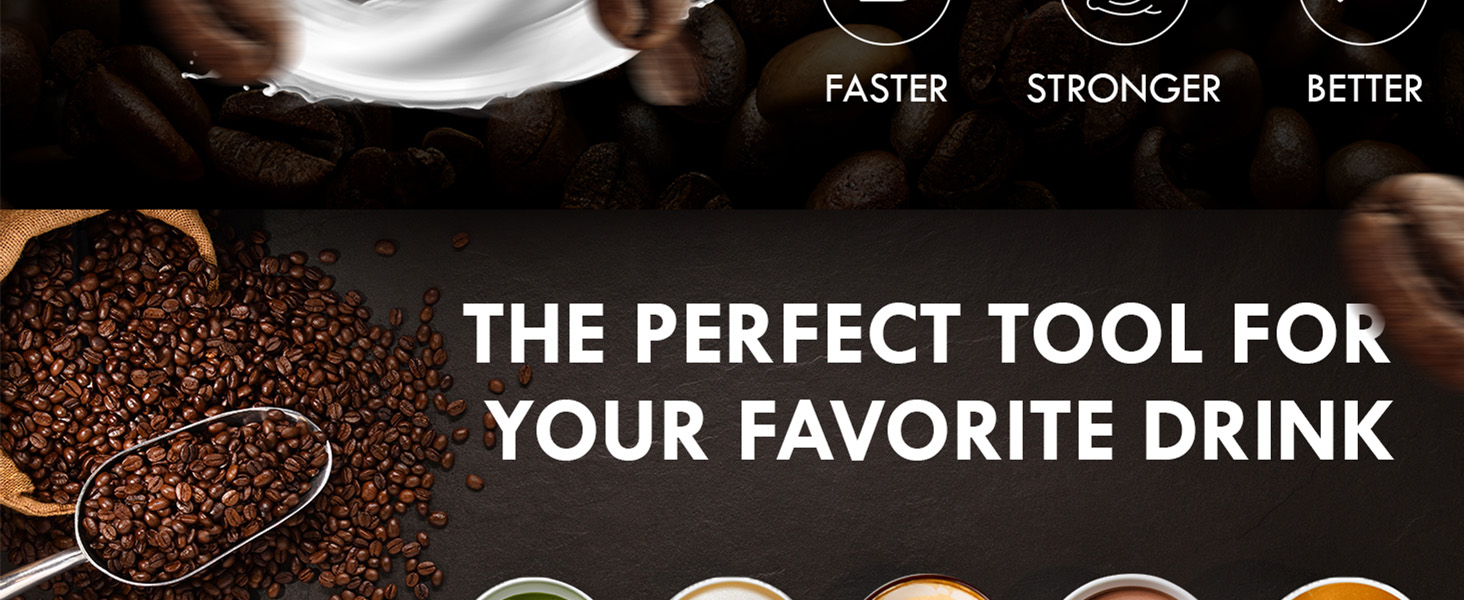 Handheld drink mixer frother, perfect December holiday gift for home baristas and coffee fans