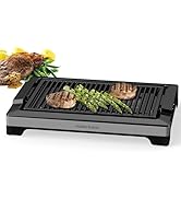 Golden Prairie Electric Indoor Grill, 1600W Smokeless Style BBQ Grill with Water-Filled Drip Tray...
