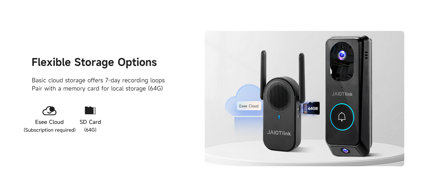 camera doorbell wireless no subscription