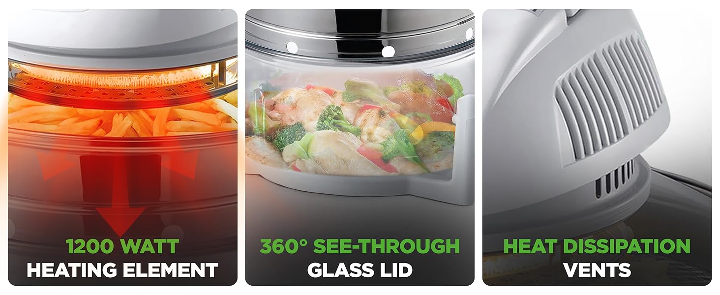 hassle-free cooking method. Simply place the food inside the hot air fryer, set the temperature