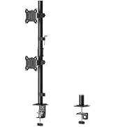 monTEK Stable Vertical Dual Monitor Mount, Stacked Desk Stand for Two 17-32 inch Screens, Full Mo...