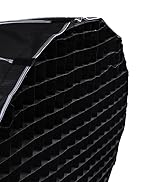 RALENO 35.4"/90cm Parabolic Softbox with Bowens Mount, Honeycomb Grid, Carrying Case Quick Setup ...