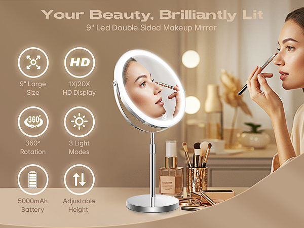 lighted makeup mirror