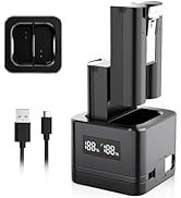 APOLLOENERGY [Upgraded] 2 Pack 6040mAh Rechargeable Ring Battery with Charger Station - Digital S...