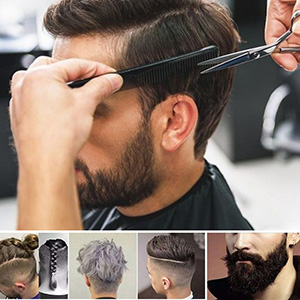 LUXXII (6 Count) 7.5" Barber Hair Comb Beard &amp; Mustache Pocket Combs for Men's Hair Beard Mustache