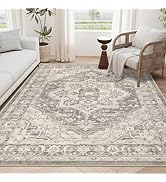 Pauwer Boho Area Rug 5x7, Large Washable Area Rugs for Living Room, Soft Vintage Bedroom Rug Carp...