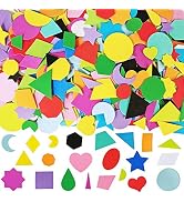 1035 Pcs 15 Colors 3 Sizes 22 Shape Bulk Foam Stickers Self-Adhesive Foam Geometry Shapes Sticker...