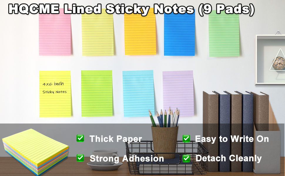 lined sticky notes