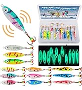 Dovesun Ice Fishing Rattle Spoons Glow Ice Fishing Lures Ice Fishing jigs Accessories Gear Gifts ...
