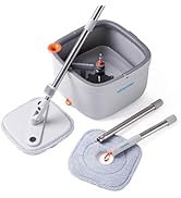 MarvelSpin Mop and Bucket Set - 2.5L Bucket Capacity, 60-Inch Pole - Spin Microfiber Mop &amp; Bucket...