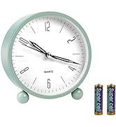 pxy 4 Inch Alarm Clocks for Bedrooms Battery Operated (Battery Include),Classic Silent Non Tickin...