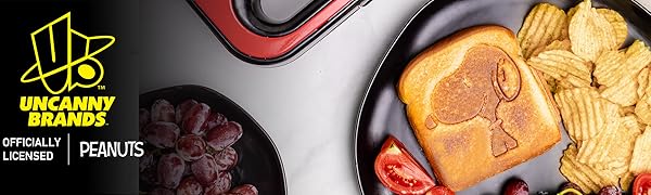 Uncanny Brands Peanuts Grilled Cheese Maker - Make Snoop and Woodstock Sandwiches