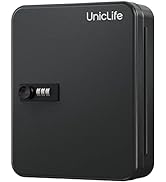Uniclife 48-Key Steel Key Cabinet with Combination Lock Wall Mounted Key Organizer with Resettabl...