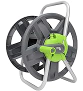 YESTAR Water Hose Reel Cart, Holds 65-147 Ft of 5/8 Inch Hose, Wall Mounted Garden Hose Cart, Por...
