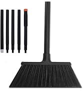 Xifando 54 Inch Long Metal Handle Household Broom - Adjustable Heavy-Duty Broom for Indoor and Ou...