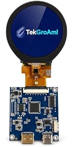 TekGroAml 2.1 inch 480x480 400 nits Round LCD Display and Mini H/D Board