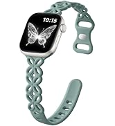 DaQin Slim Silicone Band for Apple Watch Bands for Women 40mm 38mm 41mm 42mm 44mm 45mm 49mm, Cute...
