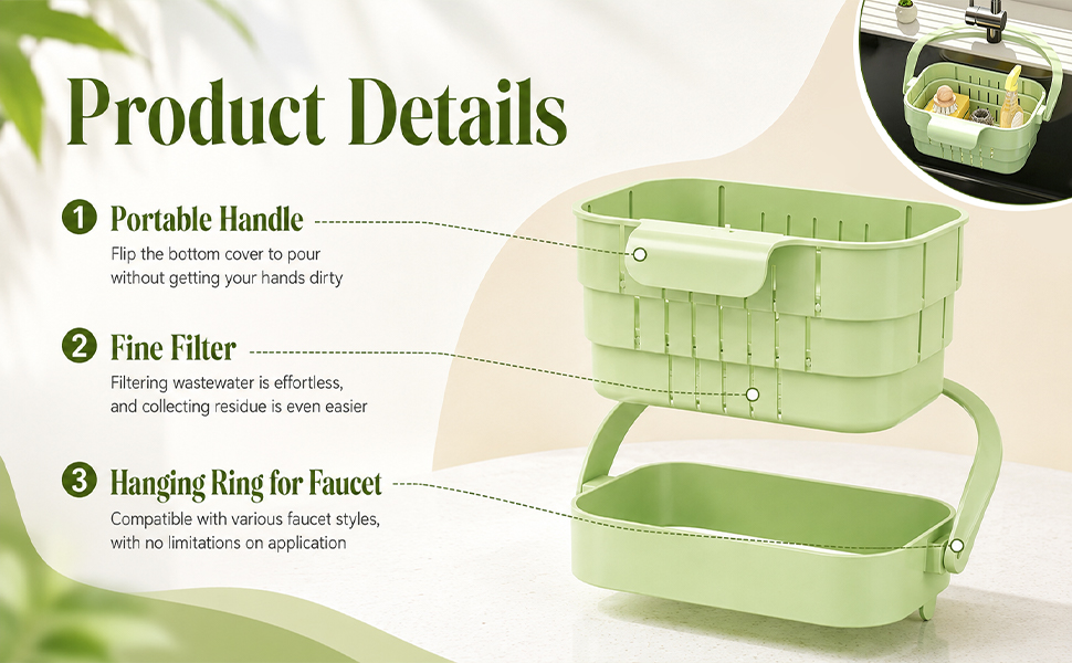 Foldable Hanging Kitchen Sink Drain Basket