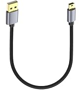 JSADZKJ Mini USB Data Cable,USB A 2.0 to USB Mini Extension Cable USB Mini B Nylon Braided Chargi...