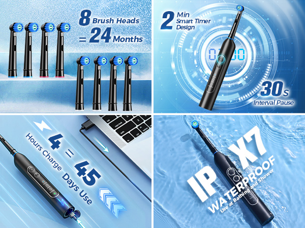 Rotating Electric Toothbrush for Adults