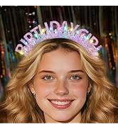 Uranian Light Up Birthday Headbands LED Birthday Crown Glitter Happy Birthdays Hair Accessories f...