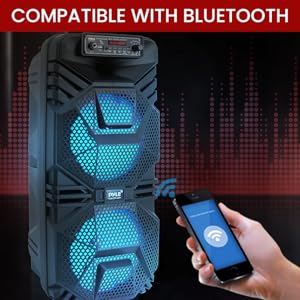 Pyle Bluetooth PA Speaker System - 600W Rechargeable Outdoor Bluetooth