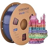 Comgrow Rainbow Colors Silk PLA 3D Printer Filament, Rainbow PLA Filament 1.75mm, Dimensional Acc...
