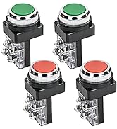 RuoFeng DPST 30mm Momentary Mushroom Head Push Button Switch AC 250V 6A 1NO 1NC 4pcs