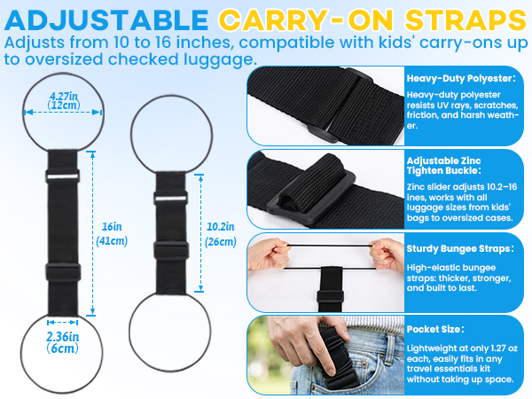 Adjustable Luggage Straps for Suitcases