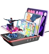 Charging Station for Multiple Devices, 85W 4 Ports Charger Station with Powerful 18W PD USB C Por...